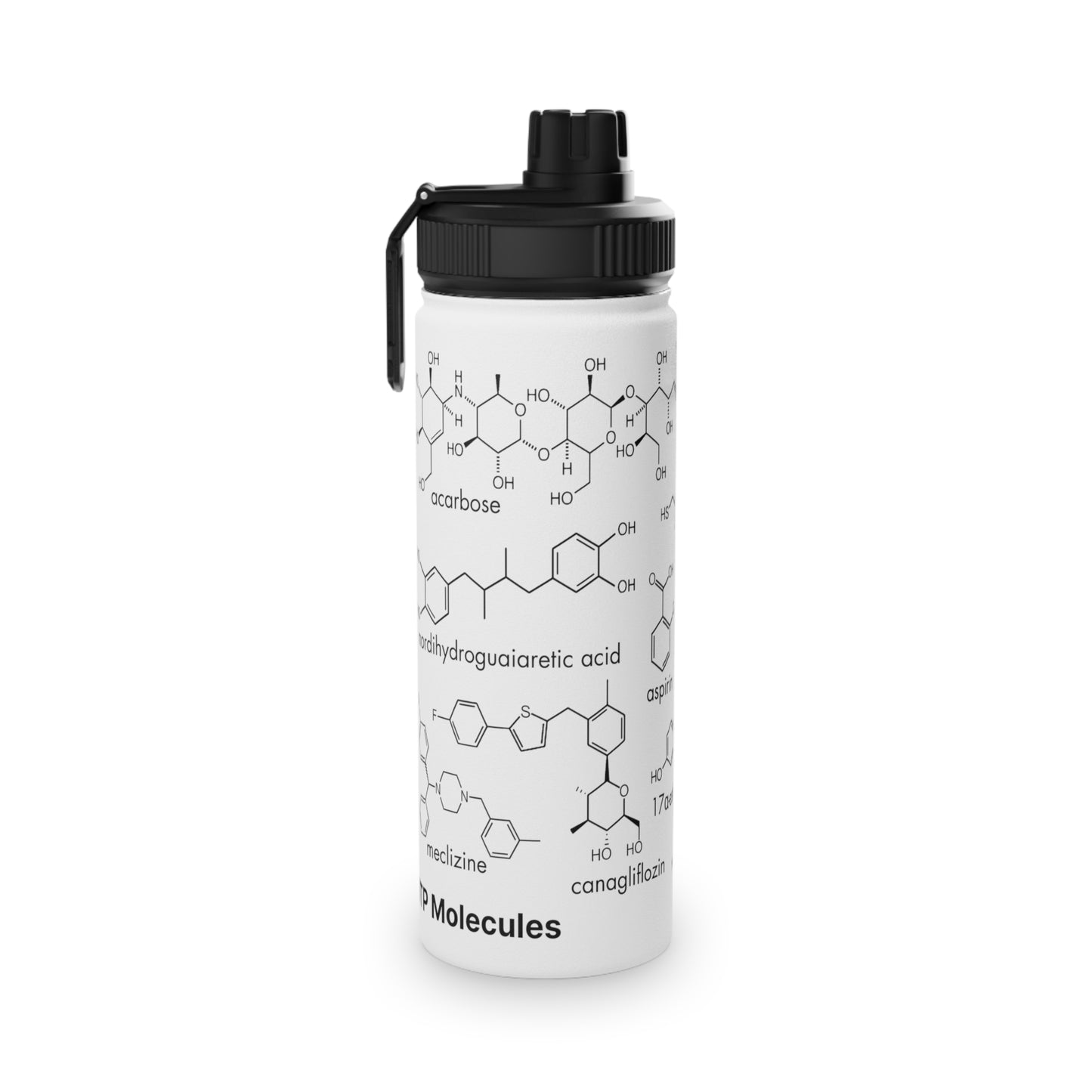 ITP Stainless Steel Water Bottle, 18 oz, White