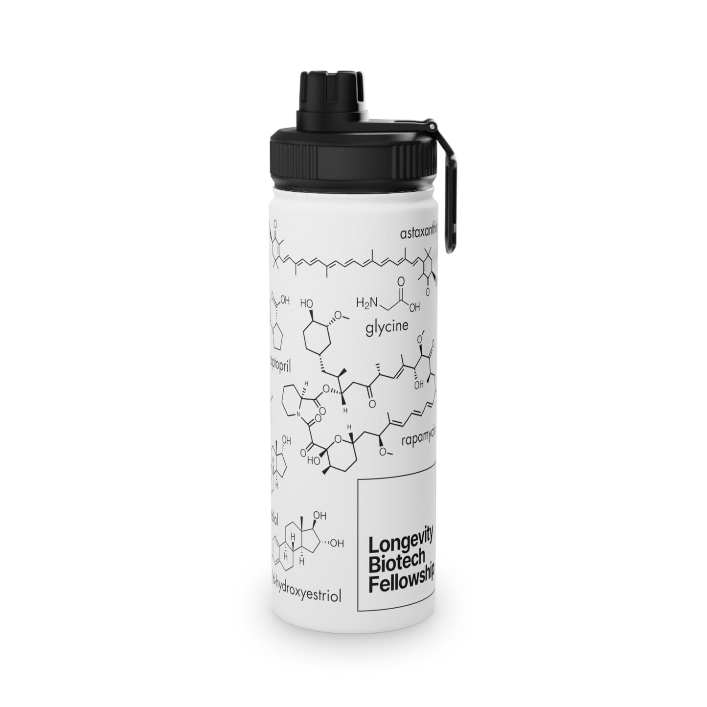 ITP Stainless Steel Water Bottle, 18 oz, White