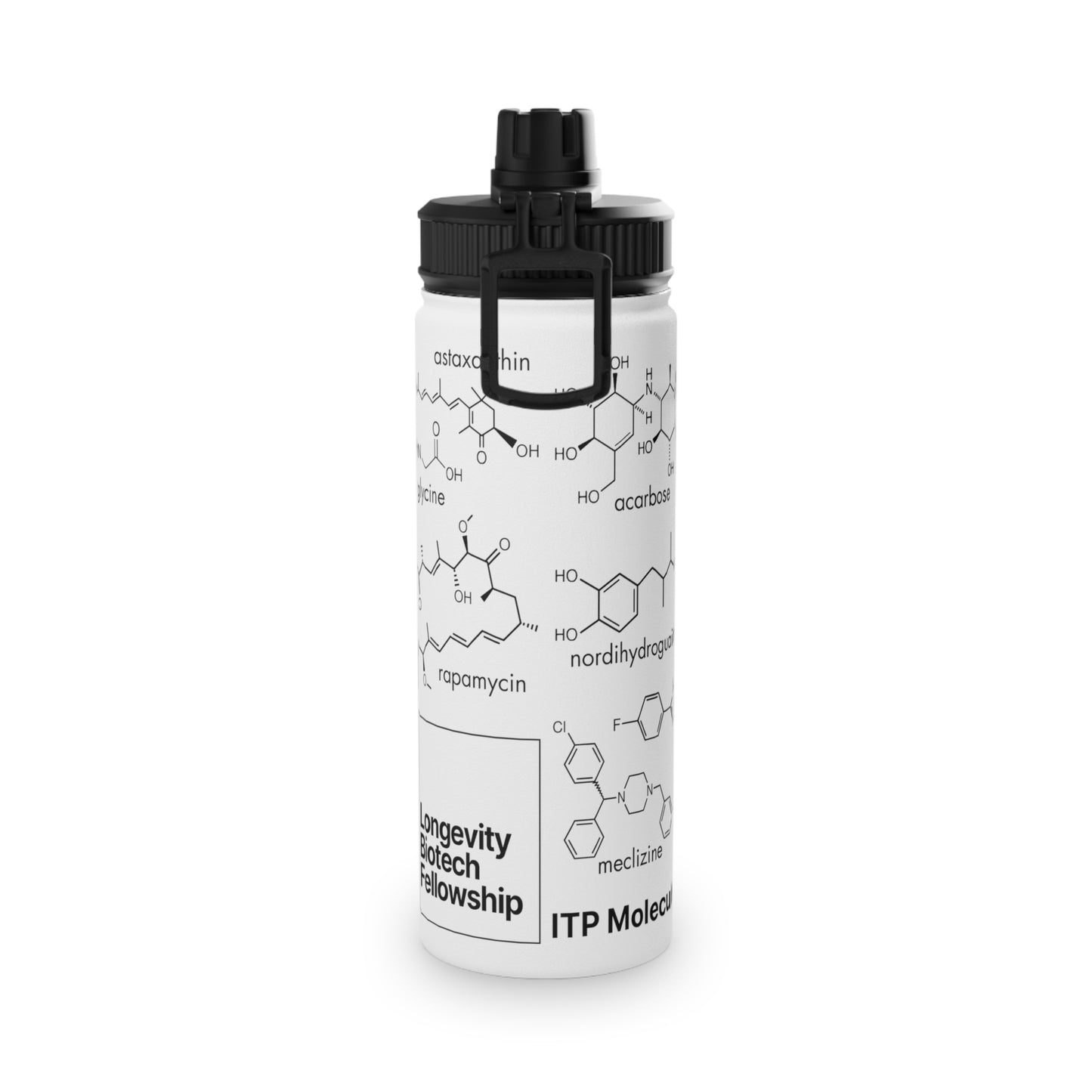 ITP Stainless Steel Water Bottle, 18 oz, White