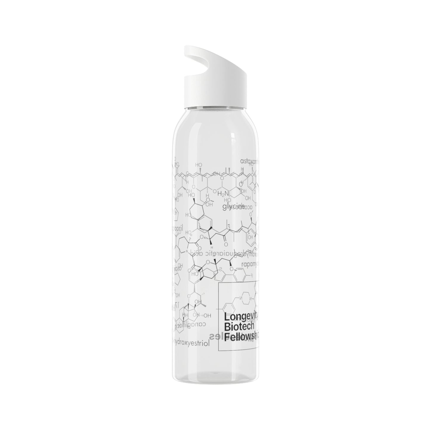 ITP Clear Water Bottle, Black or White, 21.9 oz