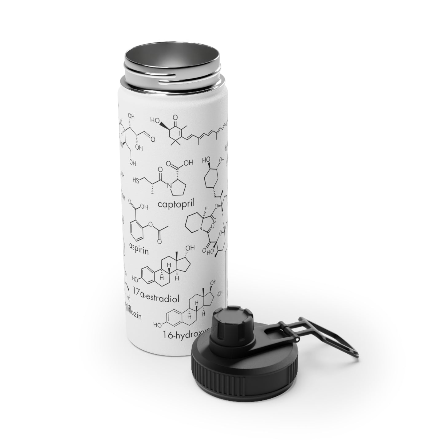 ITP Stainless Steel Water Bottle, 18 oz, White