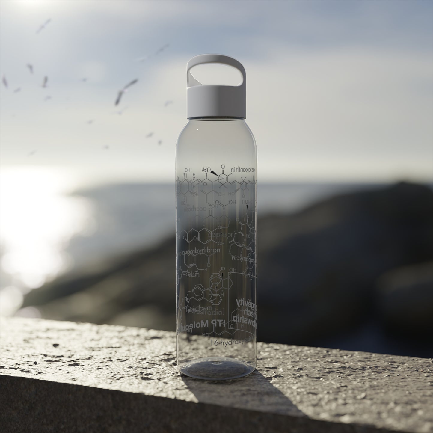 ITP Clear Water Bottle, Black or White, 21.9 oz